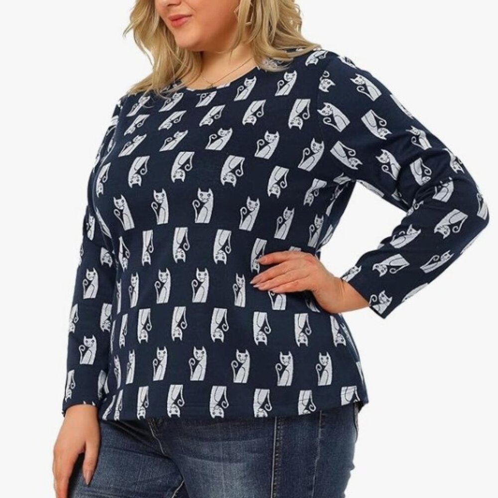 AGNES ORINDA Cat sweatshirt/sweater, size 4X